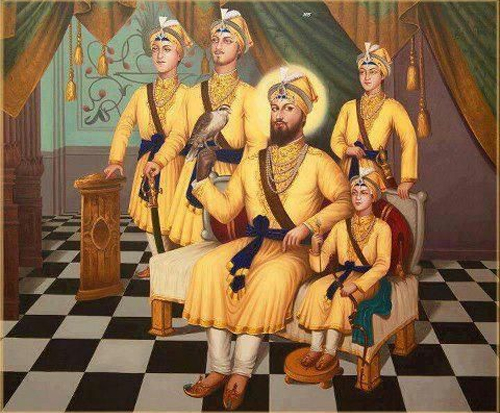 Guru Gobind Singh Ji and Char Sahibzaade.
