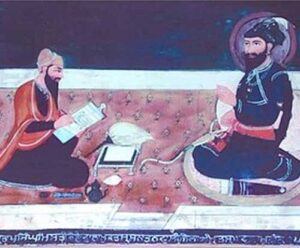 Guru Gobind Singh Ji with Bhai Mani Singh Ji